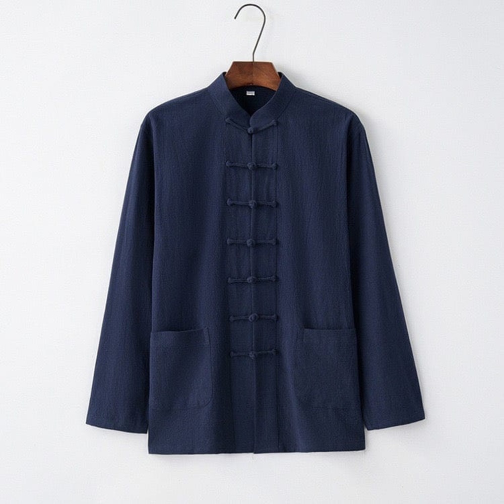 Navy Blue Traditional Qipao Jacket
